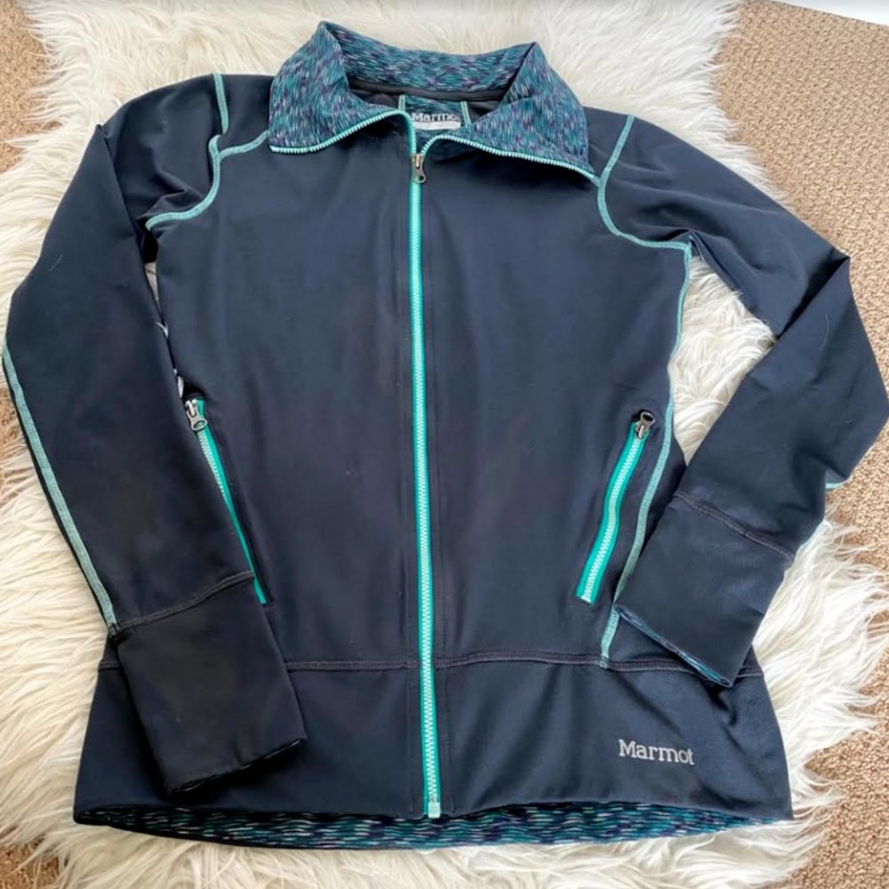 Marmot Jacket Womens XS Full‎ Zip Activewear Fleece Lined Warm Up Stretch Layer